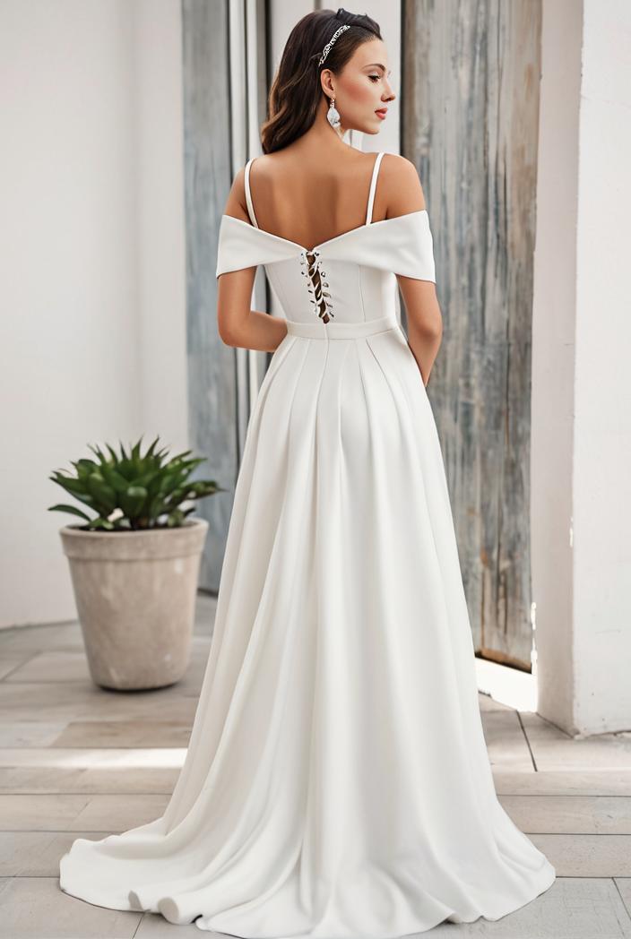 off shoulder spaghetti strap a line maternity dress 141353