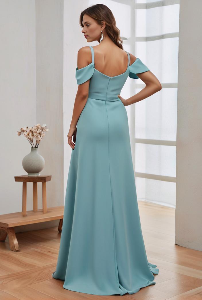 off shoulder spaghetti strap a line maternity dress 141358