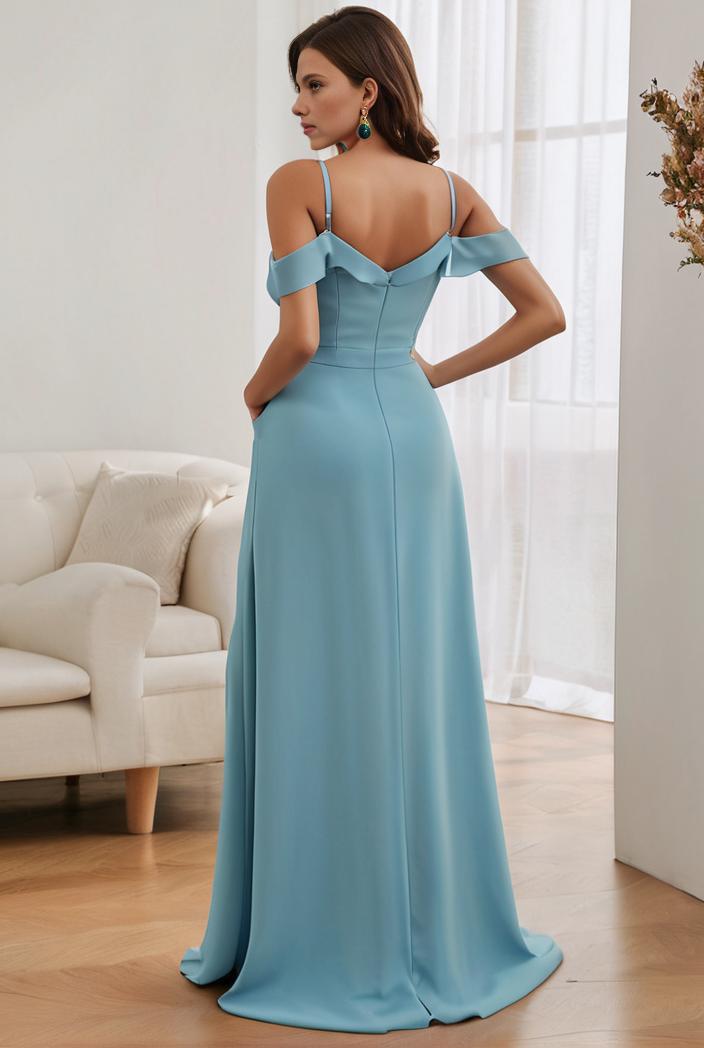 off shoulder spaghetti strap a line maternity dress 141359