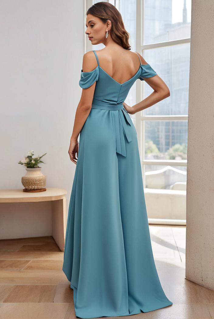off shoulder spaghetti strap a line maternity dress 141361