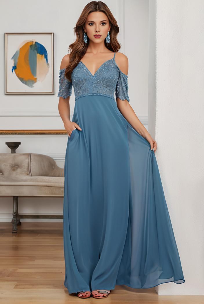 off shoulder spaghetti strap a line maternity dress 141372
