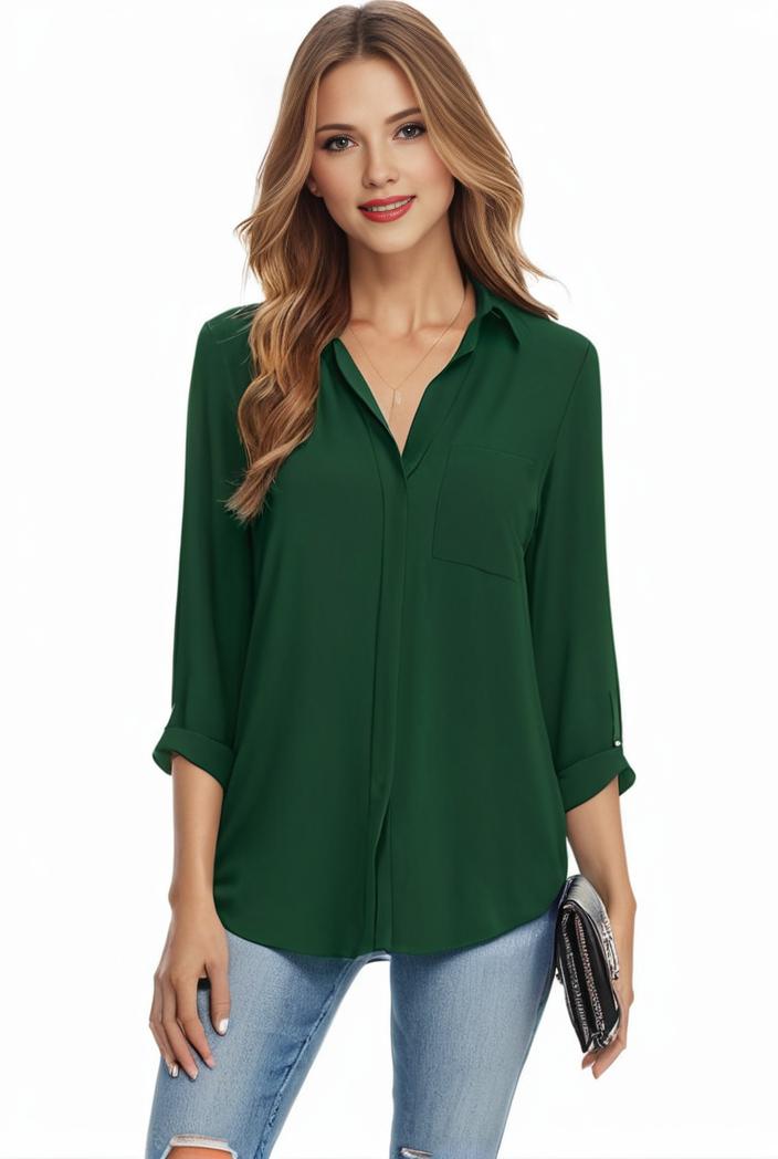 plus size casual blouse women s plus solid half sleeve turn down collar tunic top 143763