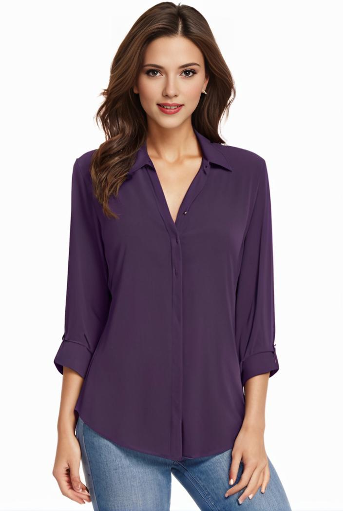 plus size casual blouse women s plus solid half sleeve turn down collar tunic top 143772