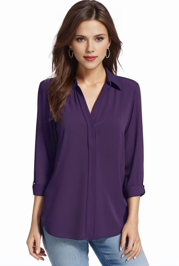 plus size casual blouse women s plus solid half sleeve turn down collar tunic top 143773