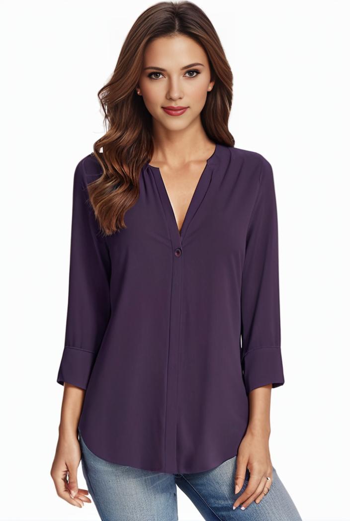 plus size casual blouse women s plus solid half sleeve turn down collar tunic top 143775