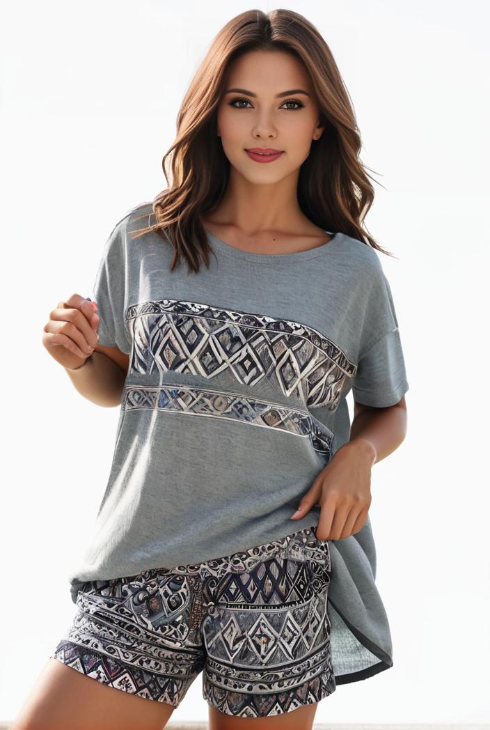 plus size casual pajama two piece set women s plus leopard heart print short sleeve tee shorts pajama 2 piece set 143985