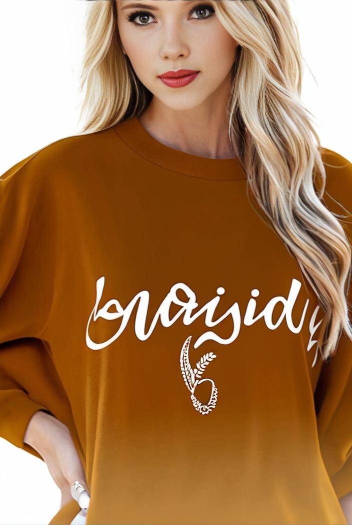 plus size casual sweatshirt women s plus ombre letter heart print raglan sleeve round neck slight stretch pullover sweatshirt 144166