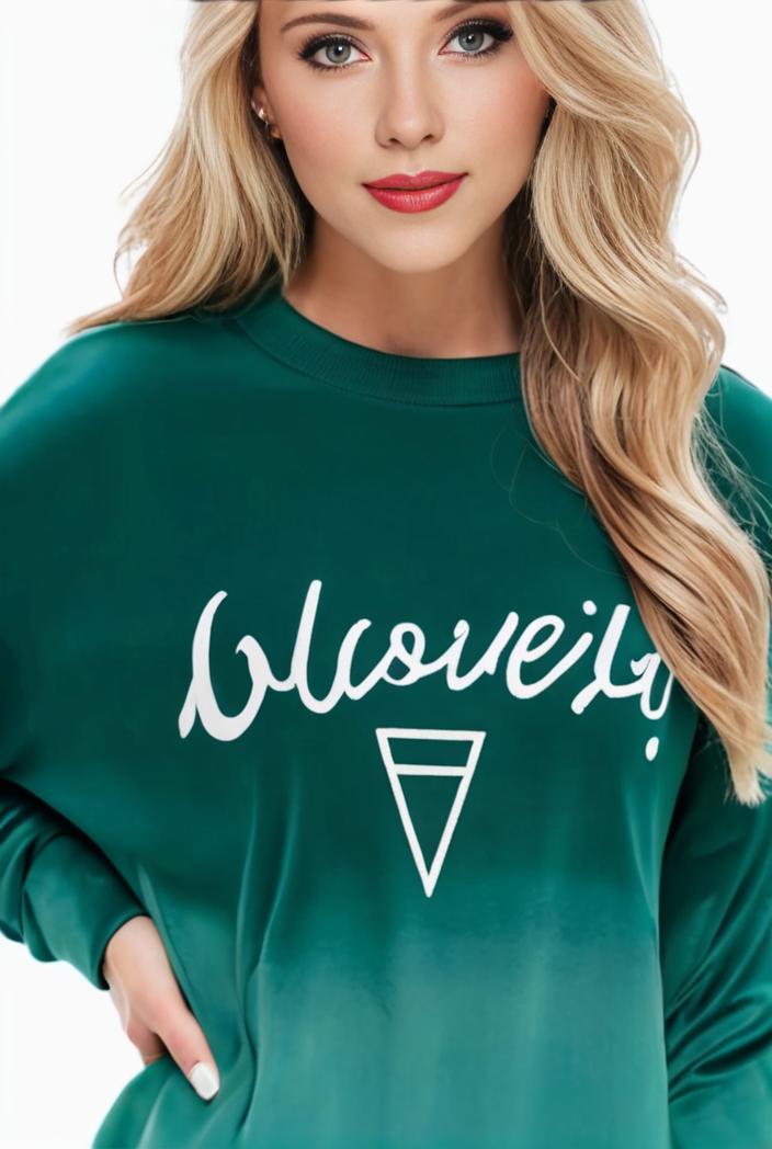 plus size casual sweatshirt women s plus ombre letter heart print raglan sleeve round neck slight stretch pullover sweatshirt 144172
