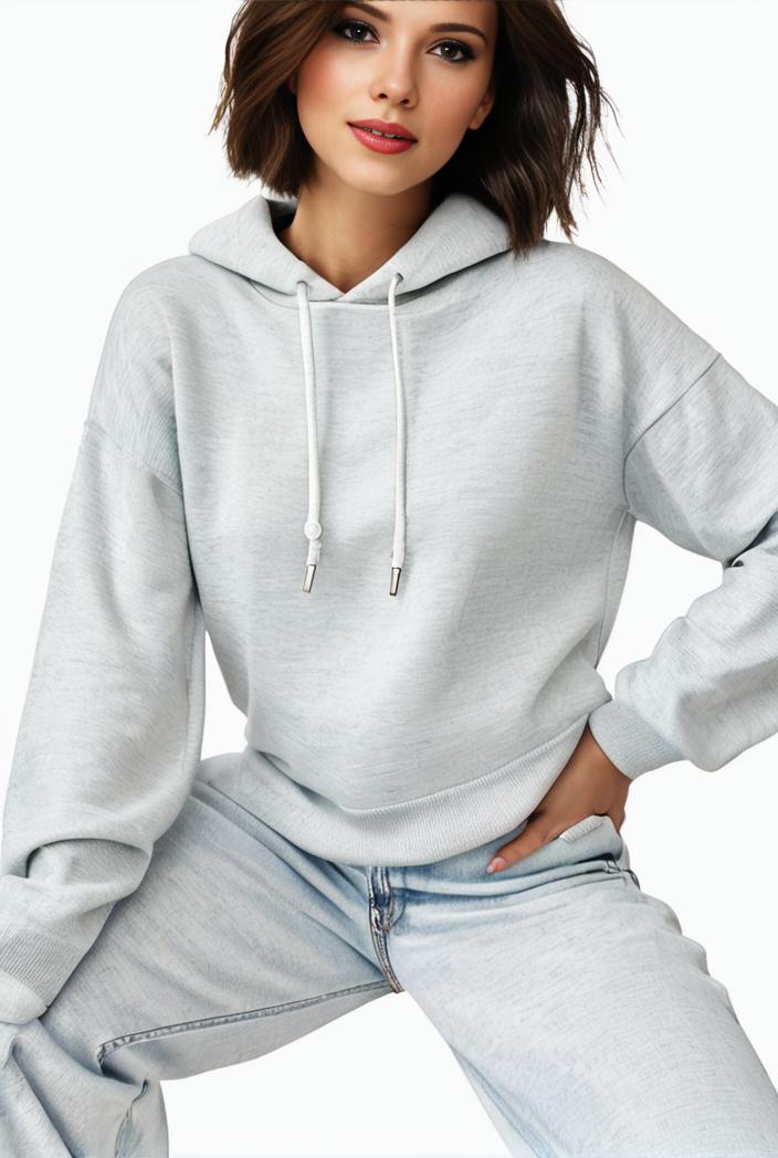 plus size casual sweatshirt women s plus solid waffle long sleeve drawstring hooded pullover sweatshirt with kangaroo pockets casual tops for fall winter women s clothing 144234