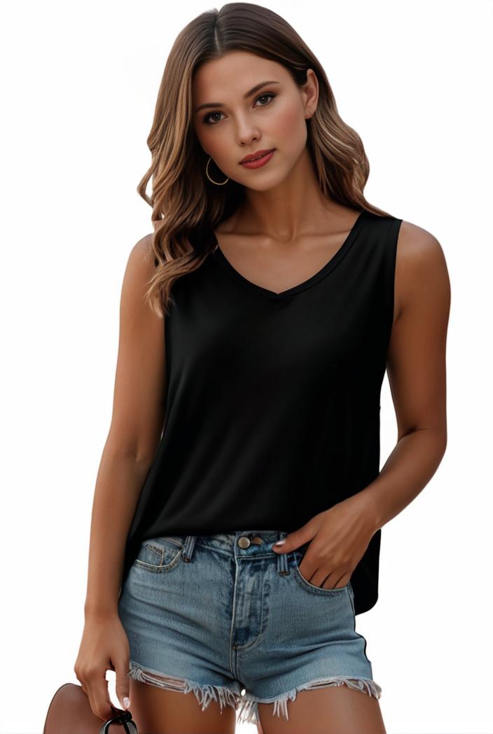 plus size casual tank top women s plus solid square neck pleated medium stretch tank top 144449