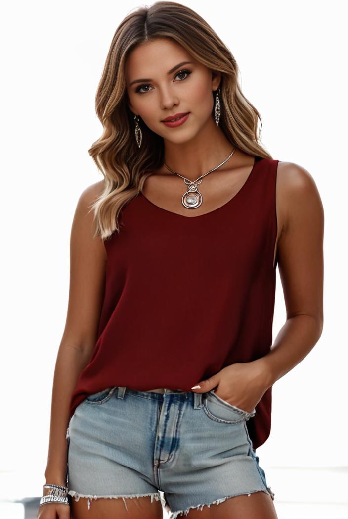 plus size casual tank top women s plus solid square neck pleated medium stretch tank top 144478