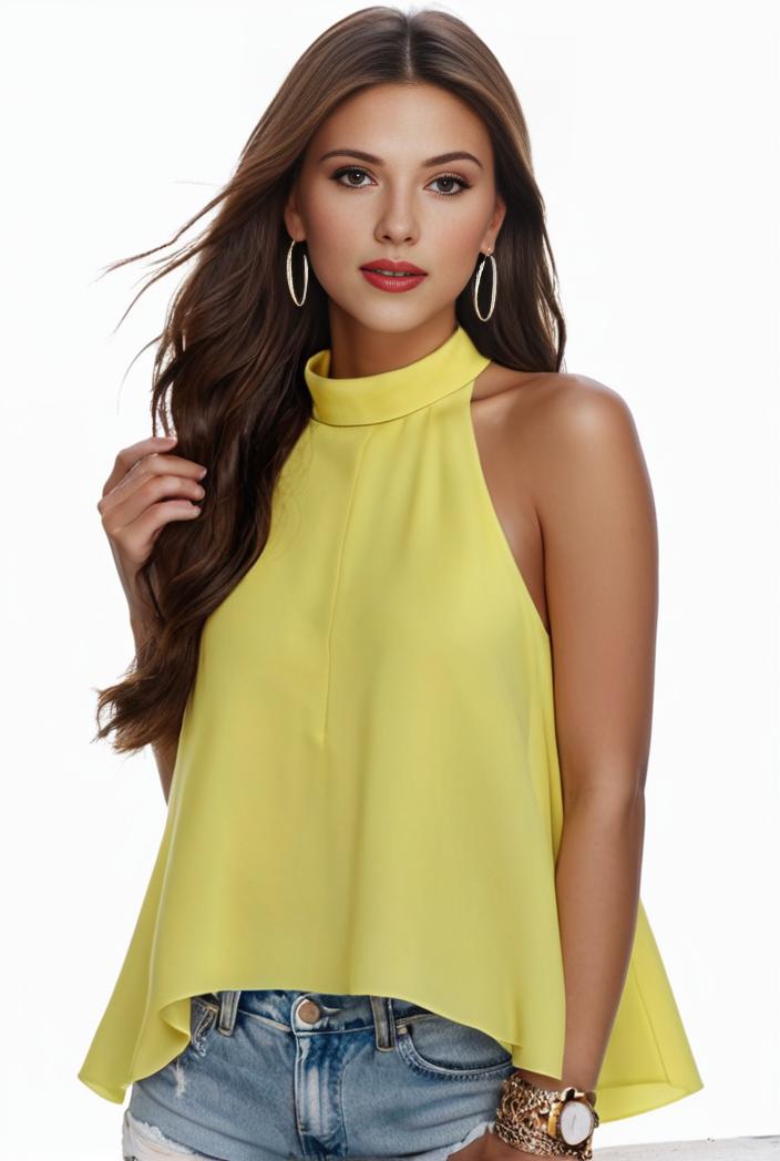 plus size elegant tank top women s plus solid halter neck tie back ruched tank top 145736