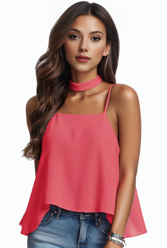 plus size elegant tank top women s plus solid halter neck tie back ruched tank top 145757
