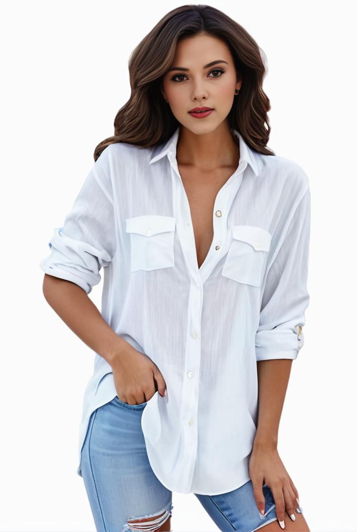 plus size formal shirt women s plus plain long sleeve turn down collar button up workwear shirt 146106