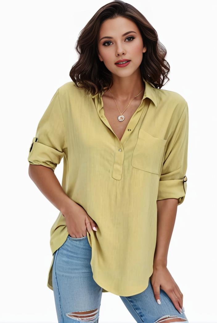 plus size formal shirt women s plus plain long sleeve turn down collar button up workwear shirt 146114