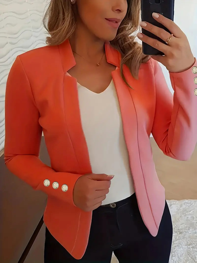 Sophisticated Office Blazer with Stylish Button Detail