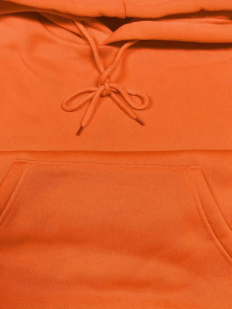 Women's Sweatshirt with Long Sleeve Drawstring Hood and Front Kangaroo Pocket