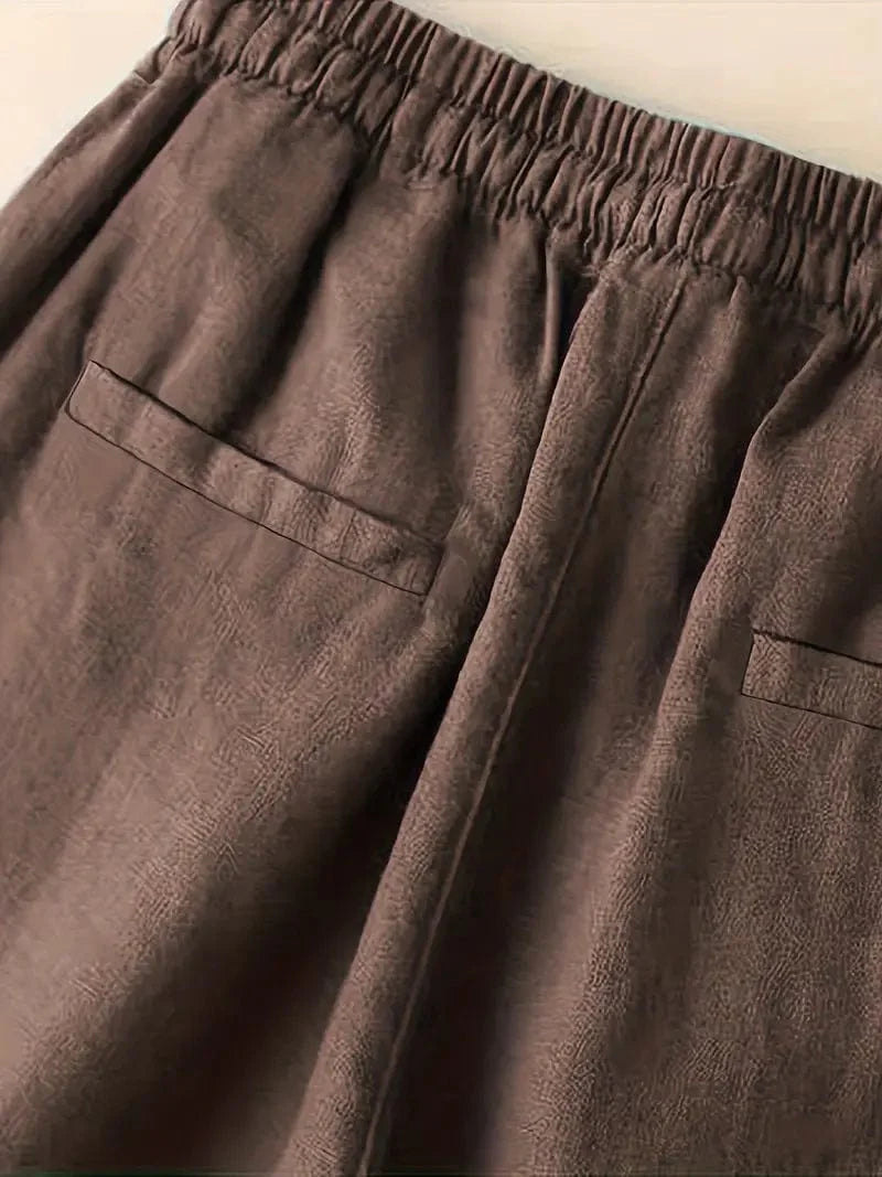 Wide Leg Drawstring Pants, Relaxed Fit Trousers Ideal for Spring & Summer, Women's Apparel