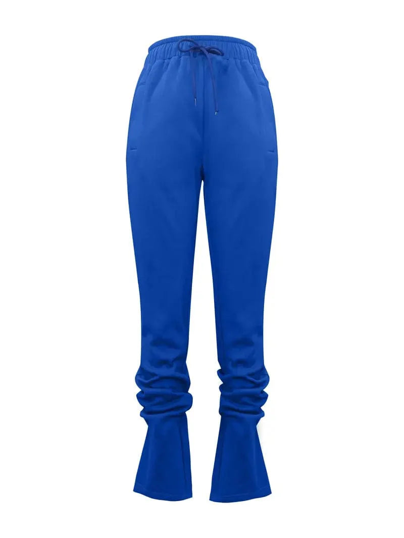 Long Drawstring Pants with Dual Pockets for Women's Fall & Winter Wear