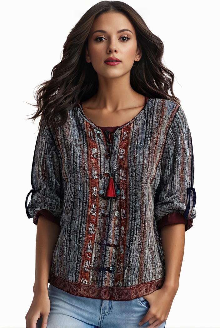 plus size boho top women s plus allover paisley print half sleeve v neck slight stretch top 137527
