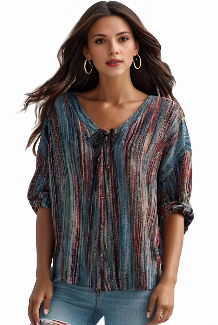 plus size boho top women s plus allover paisley print half sleeve v neck slight stretch top 137530