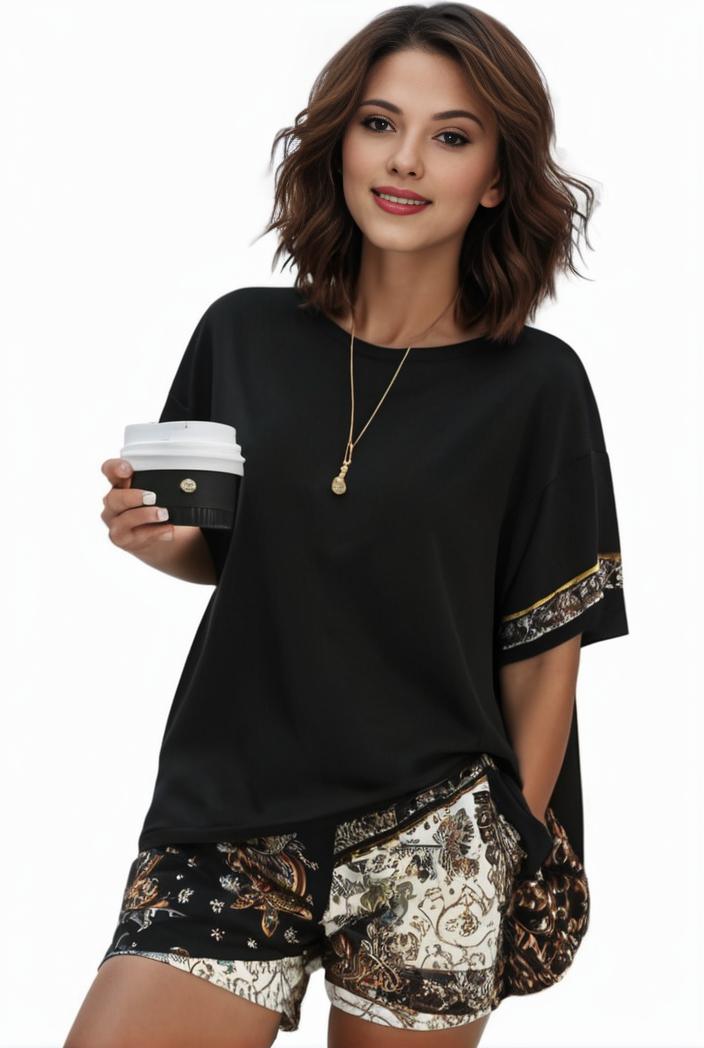 plus size casual pajama two piece set women s plus leopard heart print short sleeve tee shorts pajama 2 piece set 137777