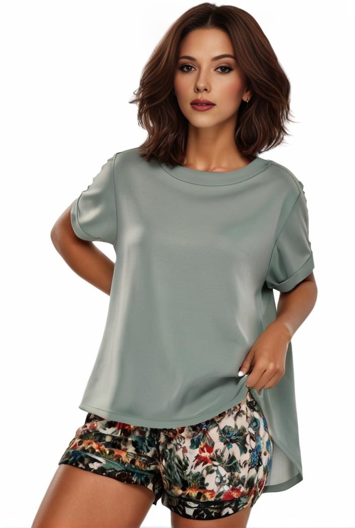 plus size casual pajama two piece set women s plus leopard heart print short sleeve tee shorts pajama 2 piece set 137826