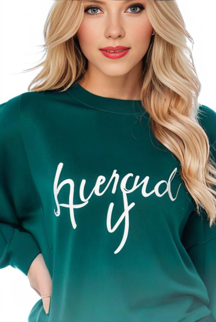 plus size casual sweatshirt women s plus ombre letter heart print raglan sleeve round neck slight stretch pullover sweatshirt 137977