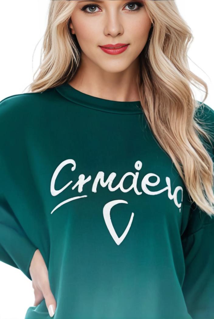 plus size casual sweatshirt women s plus ombre letter heart print raglan sleeve round neck slight stretch pullover sweatshirt 137978