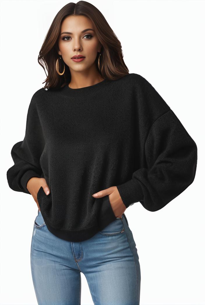 plus size casual sweatshirt women s plus solid waffle pattern long sleeve round neck sweatshirt 138070