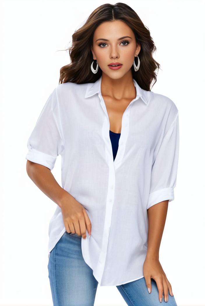 plus size formal shirt women s plus plain long sleeve turn down collar button up workwear shirt 139924