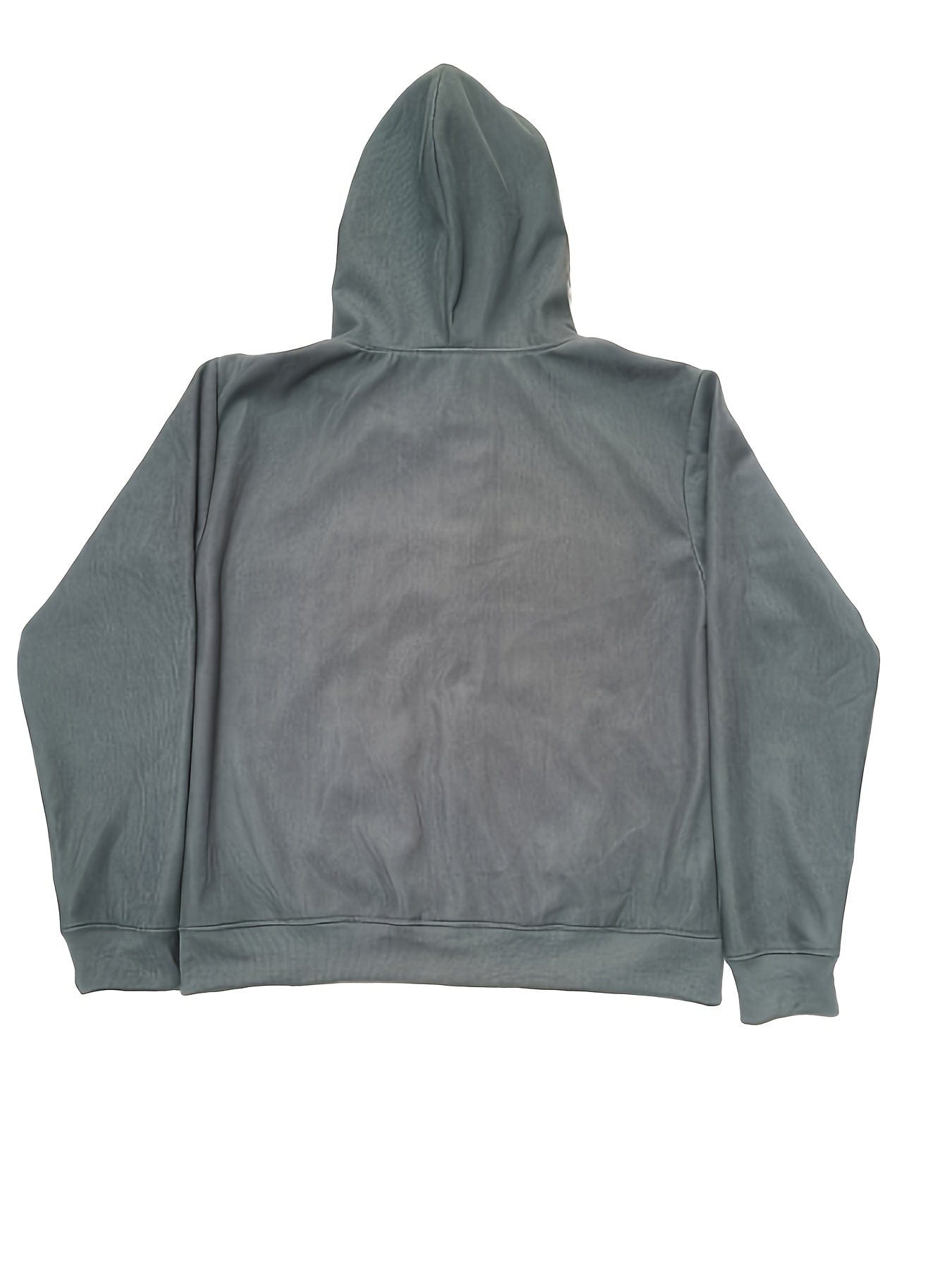 Stylish Zip Up Drawstring Letter Print Slant Pockets Hoodie