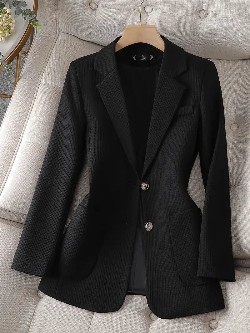 Sophisticated Office Tunic Blazer with Long Lapel Sleeves