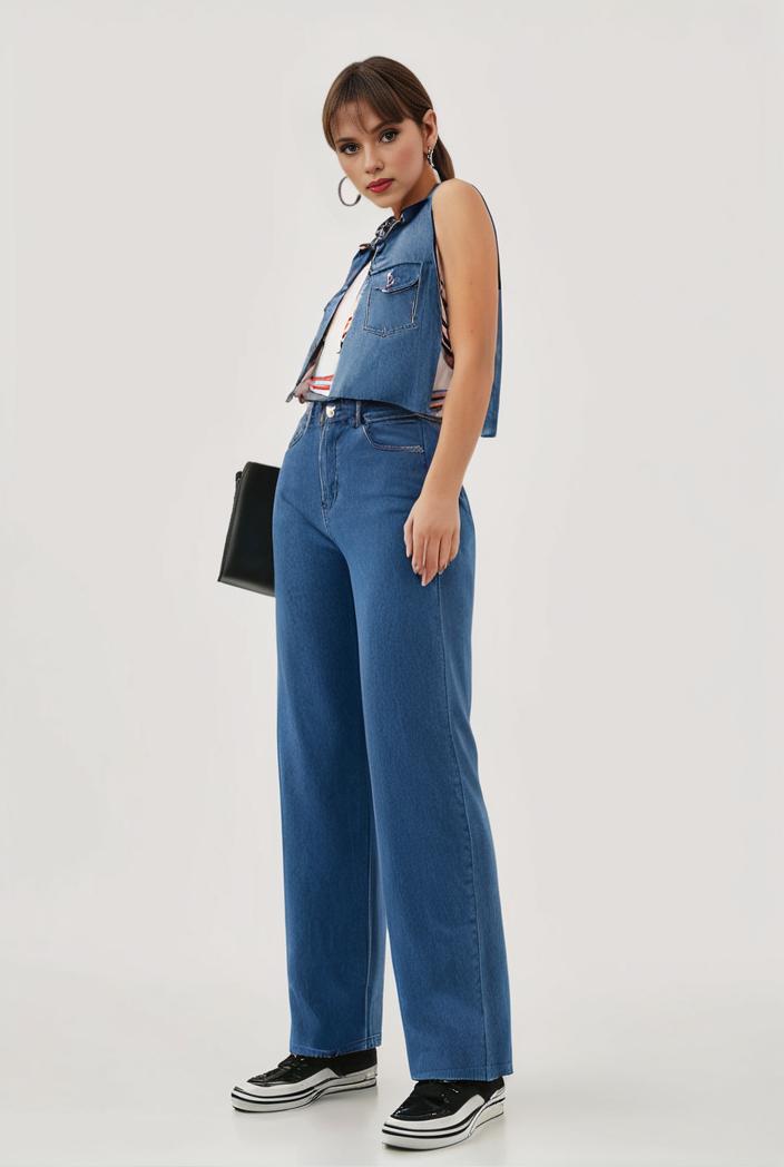 relaxed fit blue denim romper with slant pockets distressed denim coverall stylish women s denim outfit 111908