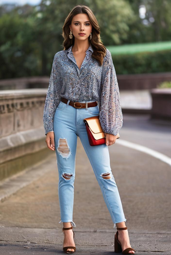 ripped light blue skinny jeans with frayed distressed legs 112499