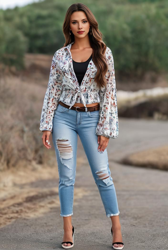 ripped light blue skinny jeans with frayed distressed legs 112502