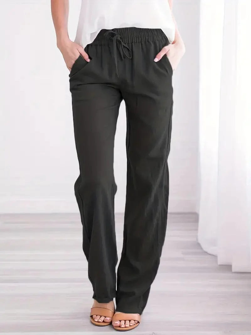Everyday Drawstring Waist Pants for Women, Stylish Casual Bottoms