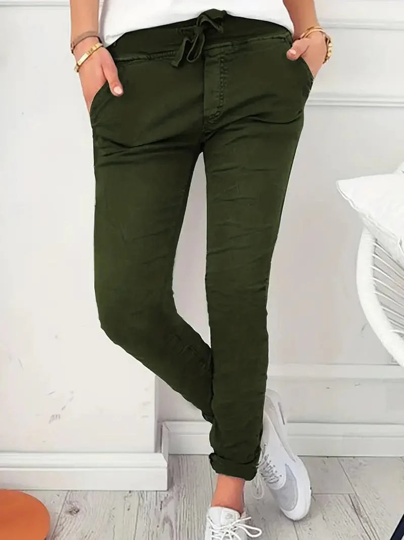 Long Drawstring Pants with Pockets for Women