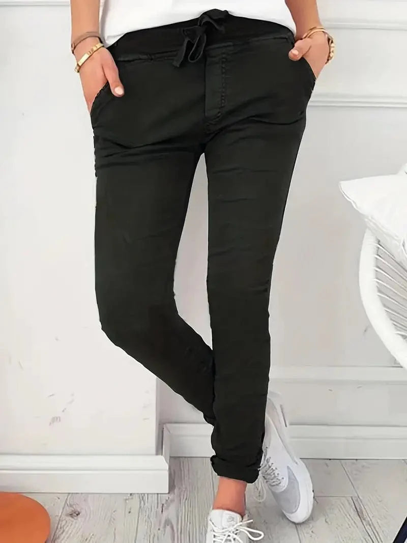 Long Drawstring Pants with Pockets for Women