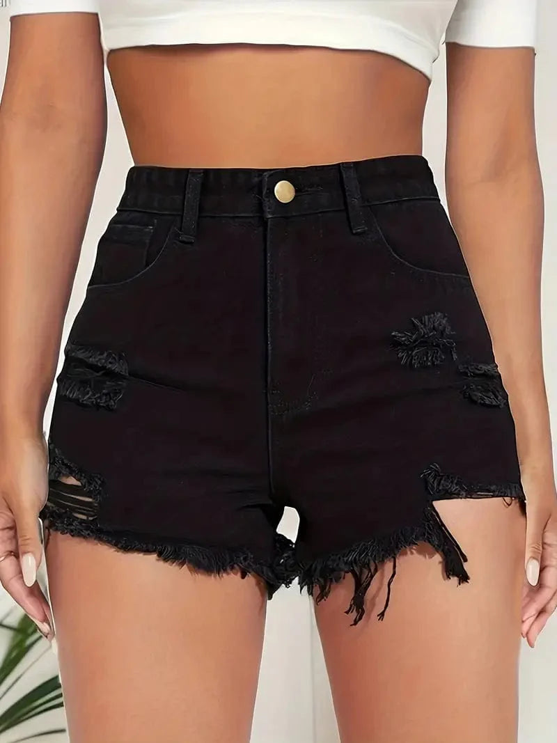 Stylish High-Waisted Denim Shorts for Effortless Summer Vibes