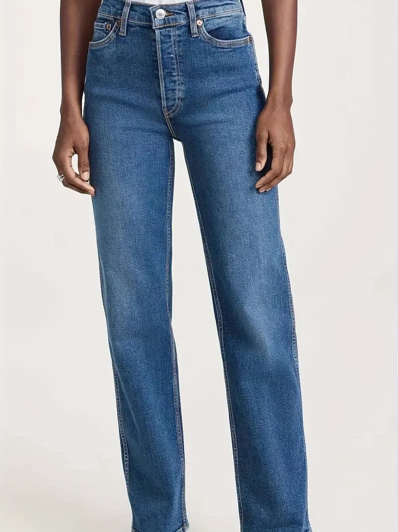 Mid-Stretch Loose Fit Women's Denim Pants