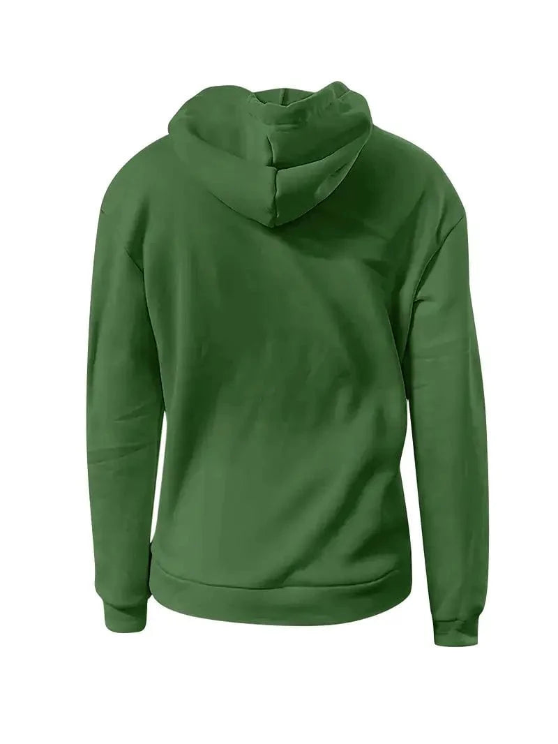 Women's Sweatshirt with Long Sleeve Drawstring Hood and Front Kangaroo Pocket