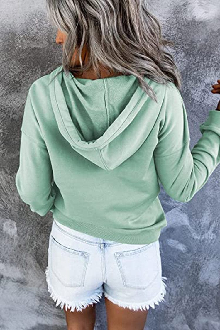 Women's Loose Casual Hooded Drawstring Pocket Sweatshirt Long Sleeve