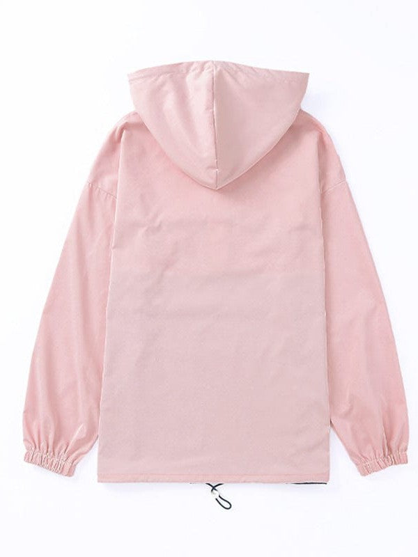 Leopard Print Patchwork Hooded Sweatshirt with Long Sleeves for Women