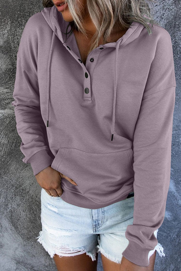 Women's Loose Casual Hooded Drawstring Pocket Sweatshirt Long Sleeve