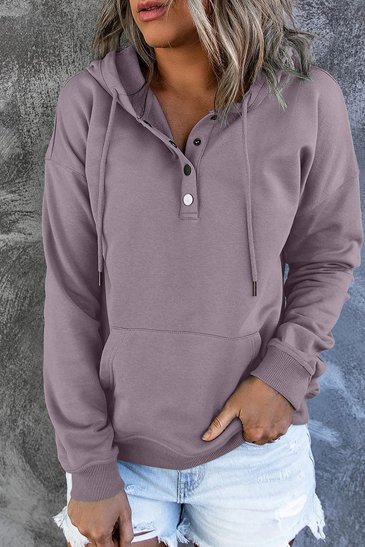 Women's Loose Casual Hooded Drawstring Pocket Sweatshirt Long Sleeve
