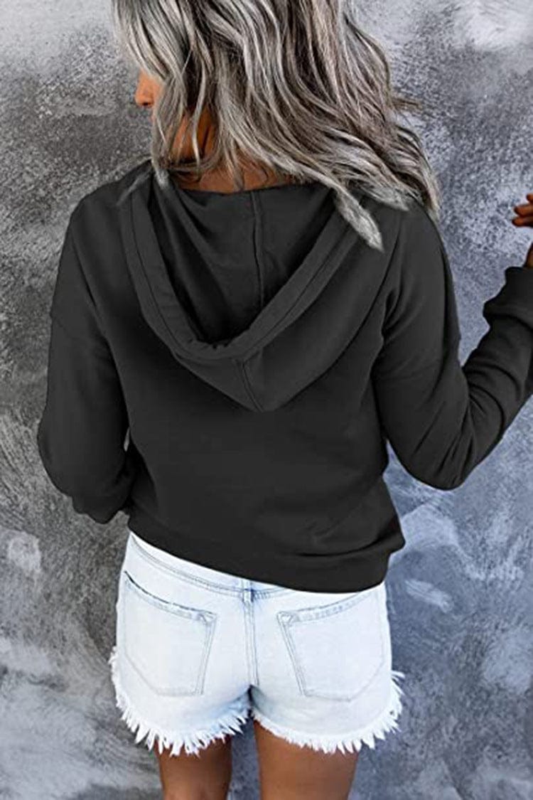 Women's Loose Casual Hooded Drawstring Pocket Sweatshirt Long Sleeve