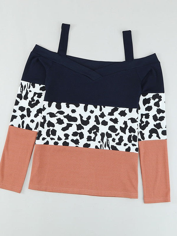 Women's Leopard Print Top with Long Sleeves