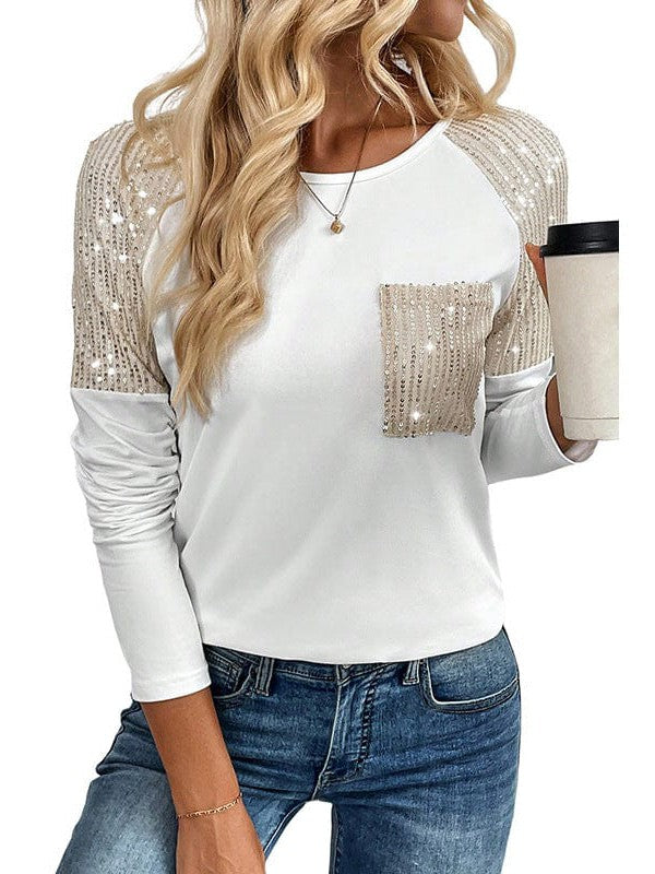 Versatile Sequin Embellished Loose Fit Pullover Top for Women