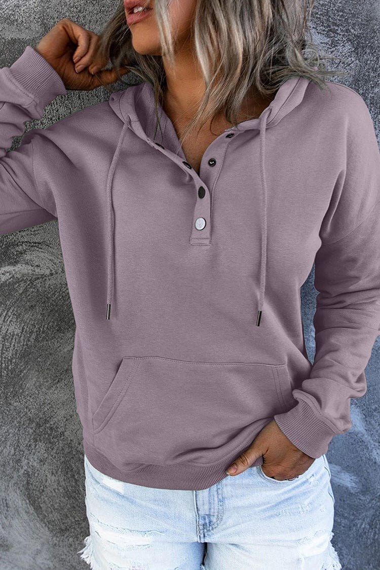 Women's Loose Casual Hooded Drawstring Pocket Sweatshirt Long Sleeve